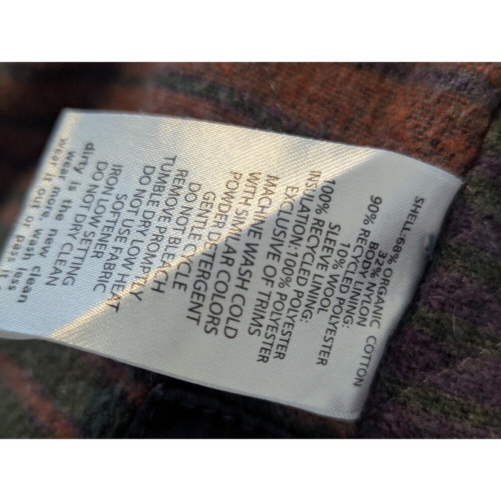 Toad & Co Kenai Quilted Chore Utility Jacket Navy Canvas Shell Wool Lining Sz L - Picture 9 of 10